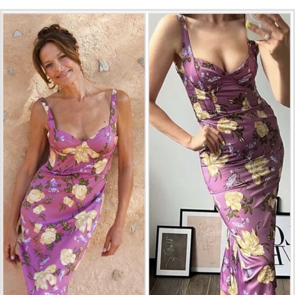 Zara Purple Floral Maxi Dress - Picture 3 of 6